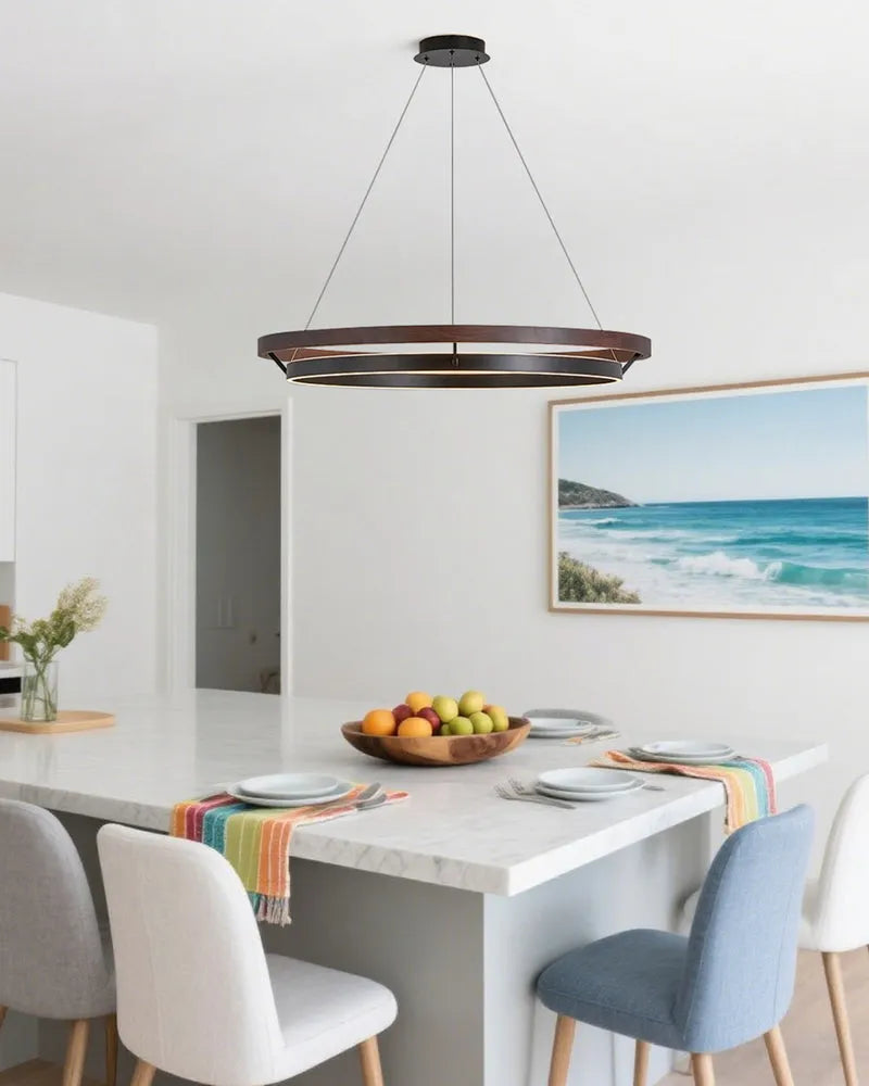 Fjord Lights Wood Circular LED Chandelier - FL2492