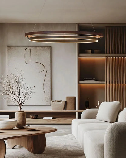 Fjord Lights Wood Circular LED Chandelier - FL2492