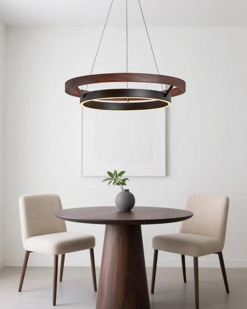 Fjord Lights Wood Circular LED Chandelier - FL2492