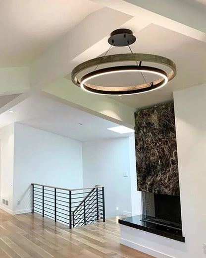 Fjord Lights Wood Circular LED Chandelier - FL2492